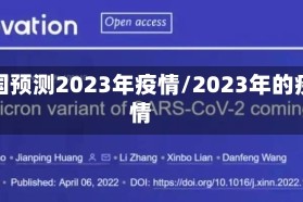 中国预测2023年疫情/2023年的疫情
