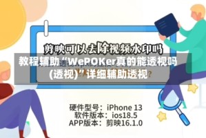 教程辅助“WePOKer真的能透视吗(透视)”详细辅助透视