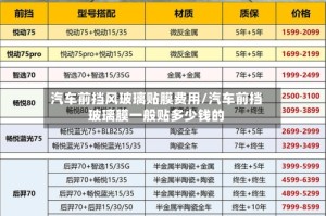 汽车前挡风玻璃贴膜费用/汽车前挡玻璃膜一般贴多少钱的