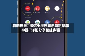 辅助神器“微信小程序微乐麻将胡牌神器”详细分享装挂步骤