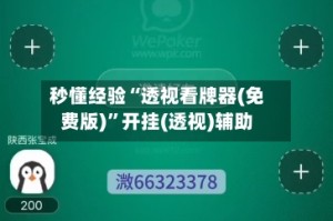 秒懂经验“透视看牌器(免费版)”开挂(透视)辅助