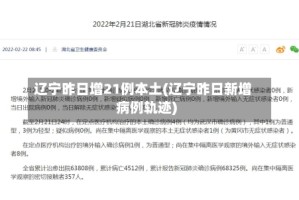 辽宁昨日增21例本土(辽宁昨日新增病例轨迹)