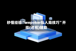 秒懂经验“wepoker私人局技巧”开挂(透视)辅助