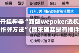 辅助开挂神器“新版wepoker透视开挂作弊方法”(原来确实是有插件)