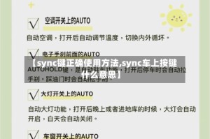 【sync键正确使用方法,sync车上按键什么意思】