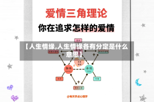 【人生情缘,人生情缘各有分定是什么意思】