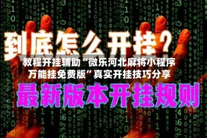 教程开挂辅助“微乐河北麻将小程序万能挂免费版”真实开挂技巧分享