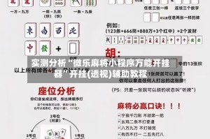 实测分析“微乐麻将小程序万能开挂器”开挂(透视)辅助教程