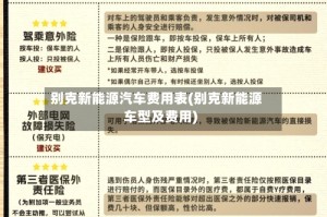 别克新能源汽车费用表(别克新能源车型及费用)