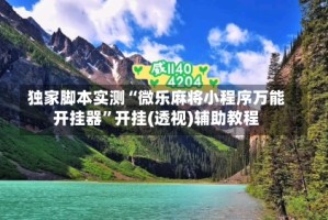 独家脚本实测“微乐麻将小程序万能开挂器”开挂(透视)辅助教程