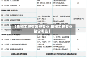 【机械工程有哪些专业,机械工程专业包含哪些】