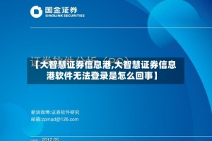 【大智慧证券信息港,大智慧证券信息港软件无法登录是怎么回事】