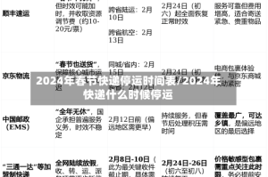 2024年春节快递停运时间表/2024年快递什么时候停运