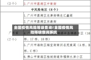 全国疫情风险等级查询/全国疫情风险等级查询系统