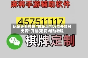 玩家必看教程“微乐麻将万能开挂器免费”开挂(透视)辅助教程