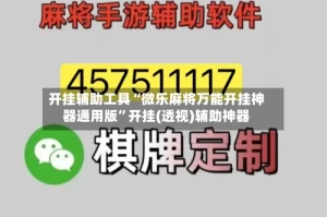开挂辅助工具“微乐麻将万能开挂神器通用版”开挂(透视)辅助神器