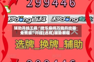 辅助开挂工具“微乐麻将万能开挂器免费版”开挂(透视)辅助教程