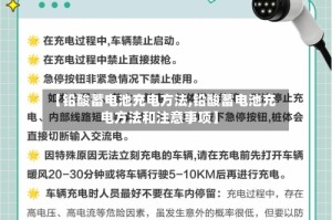 【铅酸蓄电池充电方法,铅酸蓄电池充电方法和注意事项】