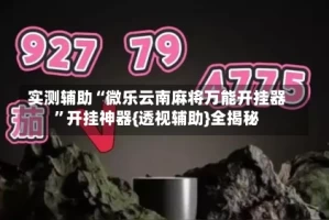 实测辅助“微乐云南麻将万能开挂器”开挂神器{透视辅助}全揭秘