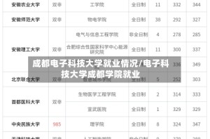 成都电子科技大学就业情况/电子科技大学成都学院就业