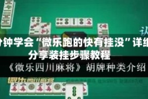 3分钟学会“微乐跑的快有挂没”详细分享装挂步骤教程