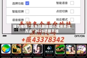 强力推荐“功夫川麻微信小程序开挂方法”2026透视开挂