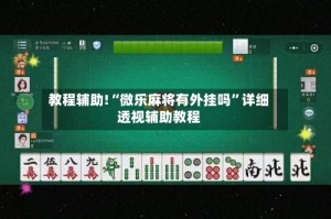 教程辅助!“微乐麻将有外挂吗”详细透视辅助教程