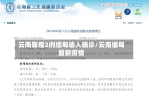 云南新增2例缅甸输入确诊/云南缅甸最新疫情