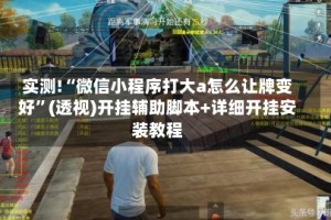 实测!“微信小程序打大a怎么让牌变好”(透视)开挂辅助脚本+详细开挂安装教程