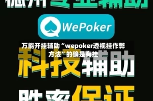 万能开挂辅助“wepoker透视挂作弊方法”的确是有挂