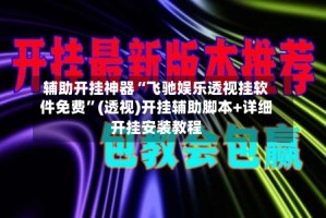辅助开挂神器“飞驰娱乐透视挂软件免费”(透视)开挂辅助脚本+详细开挂安装教程