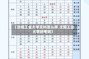 【沈阳工业大学文科怎么样,沈阳工业大学好考吗】