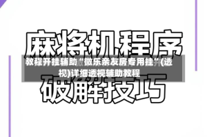 教程开挂辅助“微乐亲友房专用挂”(透视)详细透视辅助教程