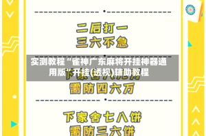 实测教程“雀神广东麻将开挂神器通用版”开挂(透视)辅助教程