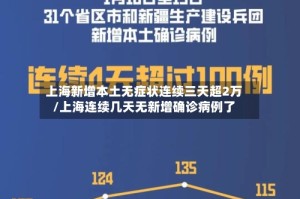 上海新增本土无症状连续三天超2万/上海连续几天无新增确诊病例了