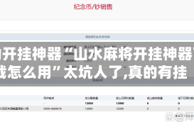 辅助开挂神器“山水麻将开挂神器下载怎么用”太坑人了,真的有挂