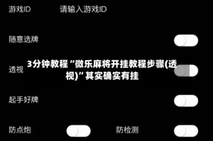 3分钟教程“微乐麻将开挂教程步骤(透视)”其实确实有挂