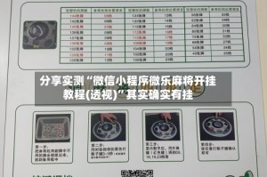分享实测“微信小程序微乐麻将开挂教程(透视)”其实确实有挂