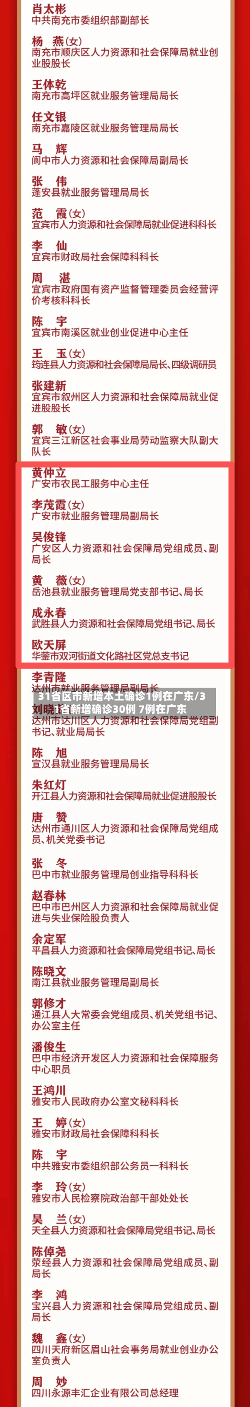 31省区市新增本土确诊1例在广东/31省新增确诊30例 7例在广东-第1张图片
