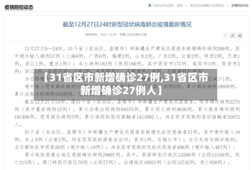 【31省区市新增确诊27例,31省区市新增确诊27例人】-第1张图片