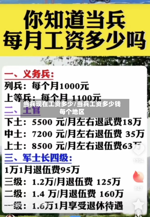 当兵现在工资多少/当兵工资多少钱每个地区-第3张图片