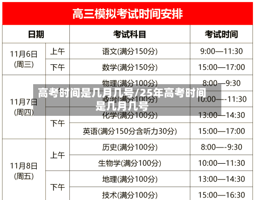 高考时间是几月几号/25年高考时间是几月几号-第1张图片