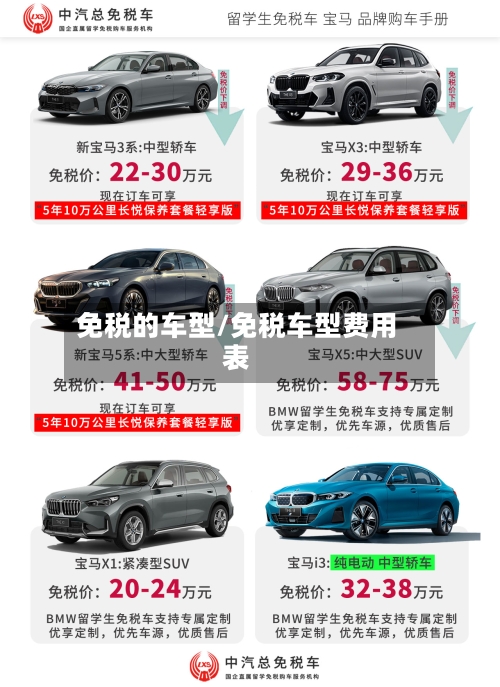 免税的车型/免税车型费用表-第2张图片