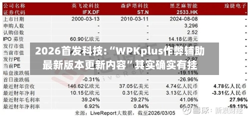2026首发科技:“WPKplus作弊辅助最新版本更新内容	”其实确实有挂-第2张图片