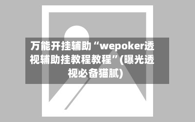 万能开挂辅助“wepoker透视辅助挂教程教程”(曝光透视必备猫腻)-第1张图片
