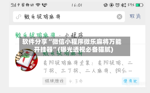 软件分享“微信小程序微乐麻将万能开挂器	”(曝光透视必备猫腻)-第2张图片