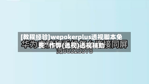 [教程经验]wepokerplus透视脚本免费”作弊(透视)透视辅助-第2张图片