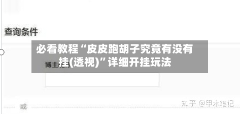 必看教程“皮皮跑胡子究竟有没有挂(透视)”详细开挂玩法-第1张图片
