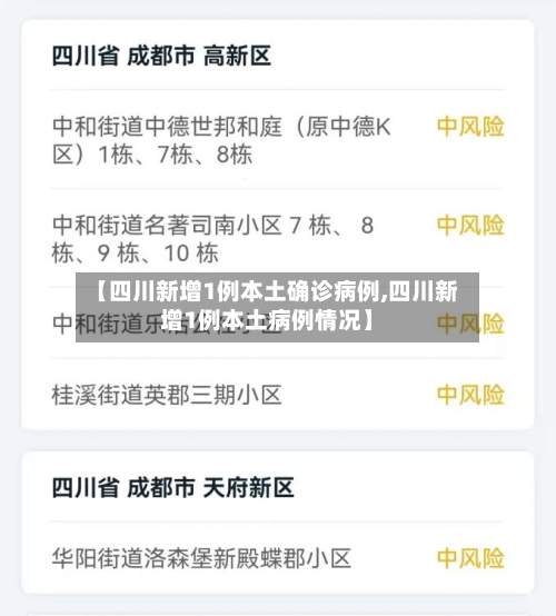 【四川新增1例本土确诊病例,四川新增1例本土病例情况】-第2张图片