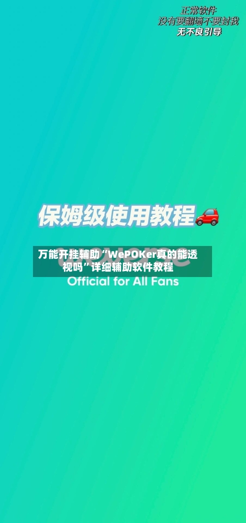 万能开挂辅助“WePOKer真的能透视吗”详细辅助软件教程-第1张图片